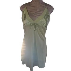 Y2K Fairy Green Bed of Roses Slip Dress